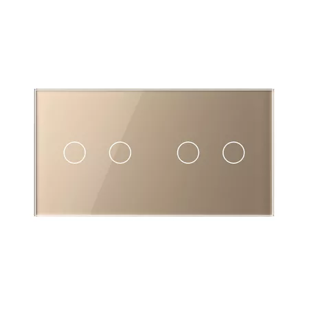 Рамка для сенсорных выключателей двойная, 4 клавиши (2-2) золотая